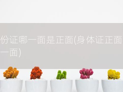 身份证哪一面是正面(身体证正面是哪一面)