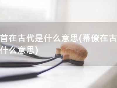 面首在古代是什么意思(幕僚在古代是什么意思)